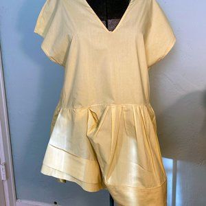 MARNI draped peplum cotton blouse asymmetrical